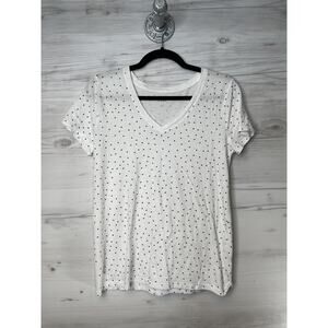 GAP Shirt Womens Medium Polka Dot Favorite T V Neck Casual Lightweight Top